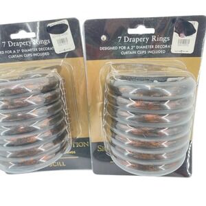 Croscill Signature Collection 14 Drapery Rings‎ 2" Espresso Wood Curtain Clips